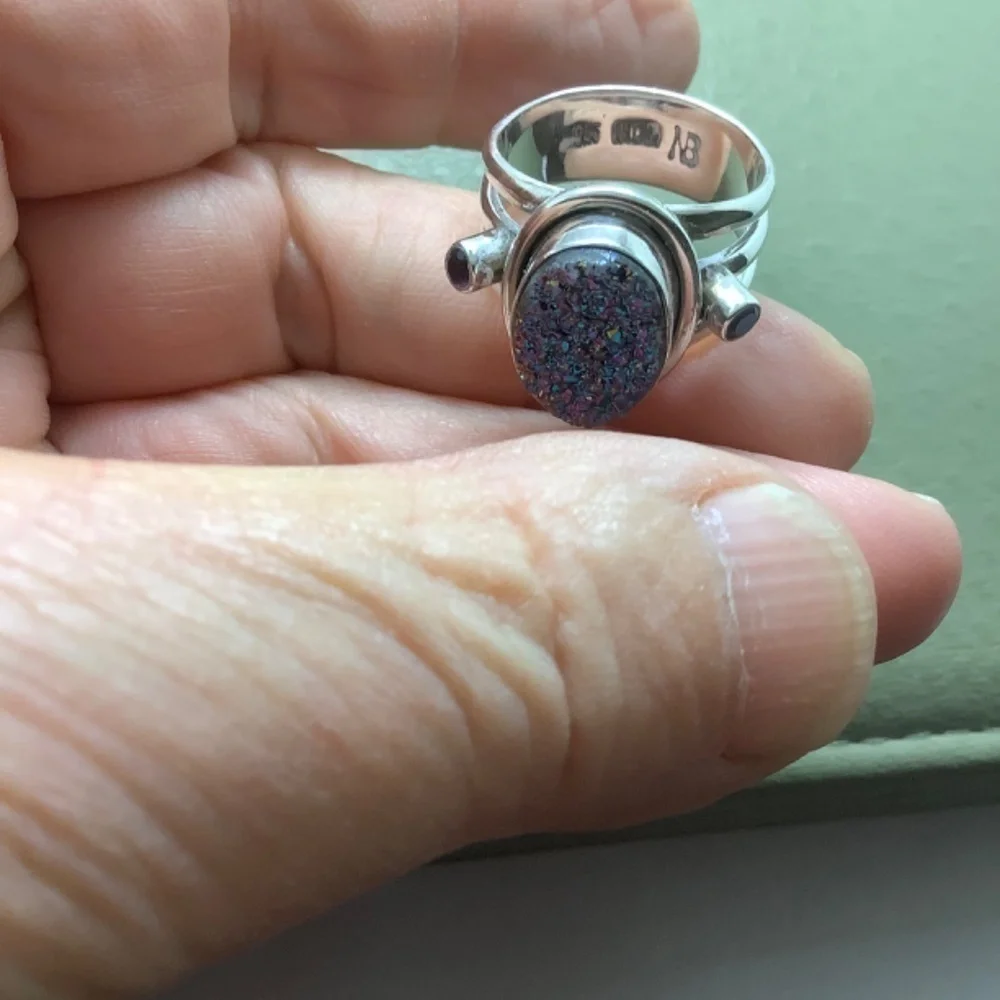- Nicky Butler Sterling silver blue druzy ring